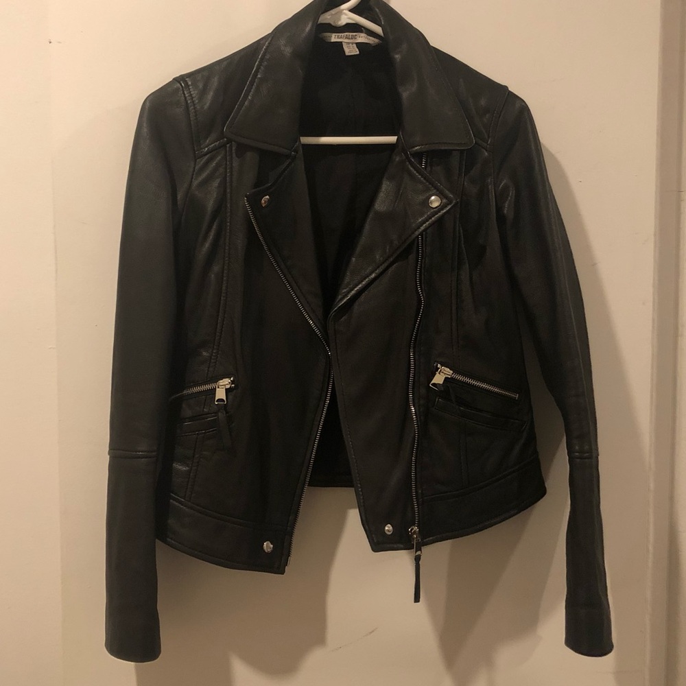 Zara black leather jacket